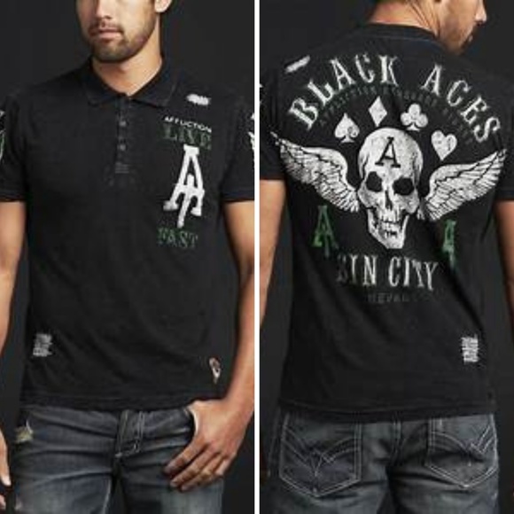 Affliction Black Aces Polo 